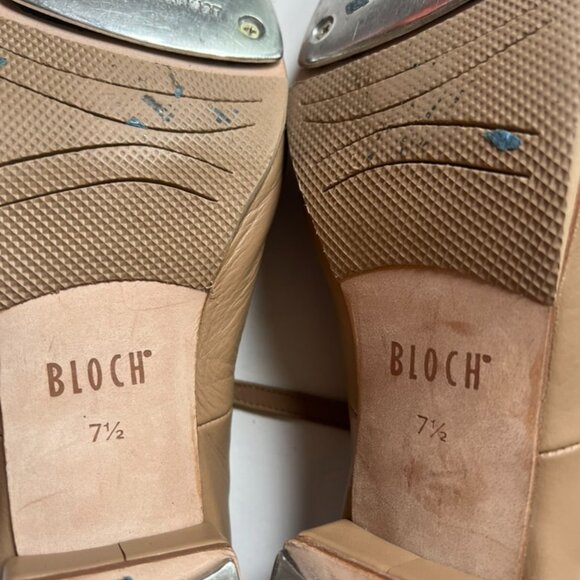 Bloch Ladies Tap- On Tan Leather MaryJane Tap soes size 71/2 - Picture 12 of 12